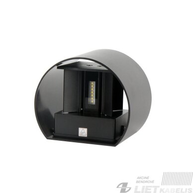 Sieninis lauko šviestuvas CILINDER, LED 2x3W, 4000K, IP54, reguliuojamo švietimo kampo, juodas, LED line LITE 1