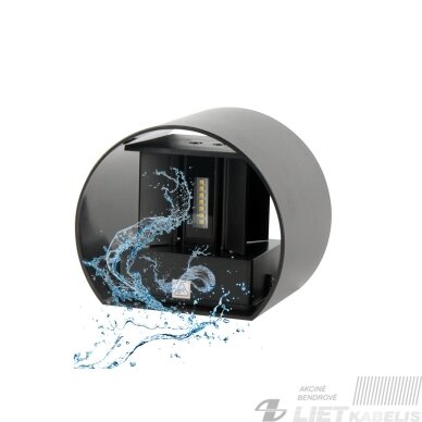Sieninis lauko šviestuvas CILINDER, LED 2x3W, 4000K, IP54, reguliuojamo švietimo kampo, juodas, LED line LITE 2 Sieninis lauko šviestuvas CILINDER, LED 2x3W, 4000K, IP54, reguliuojamo švietimo kampo, juodas, LED line LITE 2