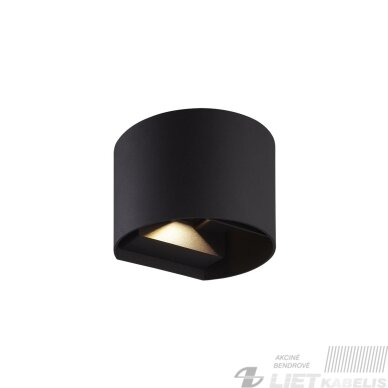 Sieninis lauko šviestuvas CILINDER, LED 2x3W, 4000K, IP54, reguliuojamo švietimo kampo, juodas, LED line LITE