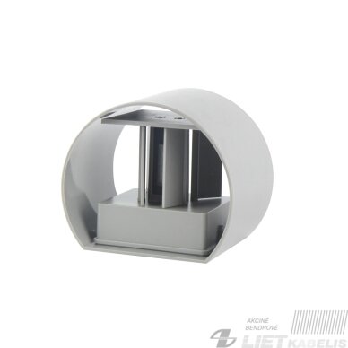 Sieninis lauko šviestuvas CILINDER, LED 2x3W, 4000K, IP54, reguliuojamo švietimo kampo, pilkas, LED line LITE 3
