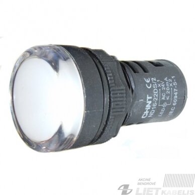 LED signalinė lemputė balta FP L230 g 230V AC/DC