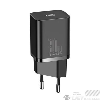 Sieninis įkrovikis Super Si 30W USB-CQC greitas įkrovimas, Baseus 1 Sieninis įkrovikis Super Si 30W USB-CQC greitas įkrovimas, Baseus 1