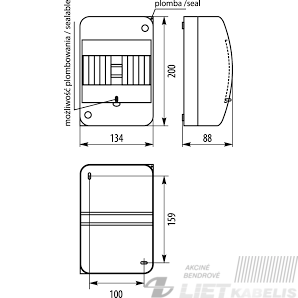 Skydelis RNT 6 modulių (N+PE) Elektro-plast 1