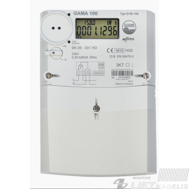 Skaitiklis elektroninis, 1 tarifo, 1F, 60A, GAMA100, Elgama Skaitiklis elektroninis, 1 tarifo, 1F, 60A, GAMA100, Elgama
