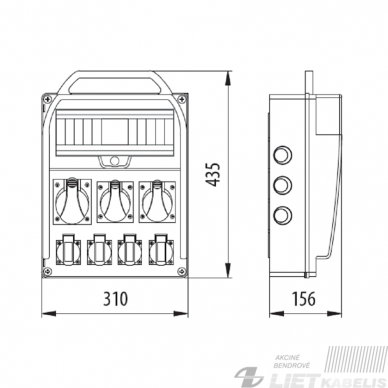 Skydas paskirstymo R-BOX 380R-13, 3x32A/5, 4x230V, Pawbol 1