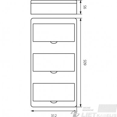 Skydelis paskirstymo  Rnx36B (N+PE) IP40 Elektro-Plast 1