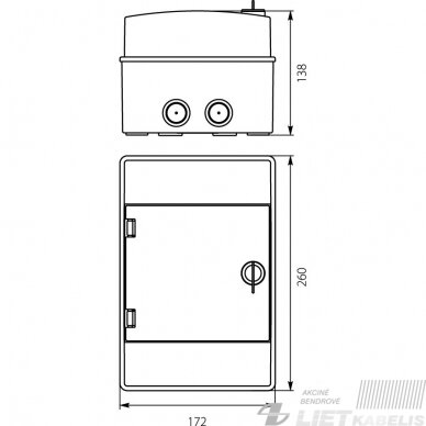 Skydelis RH-4 virštinkinis, IP65, Elektro-Plast 1 Skydelis RH-4 virštinkinis, IP65, Elektro-Plast 1