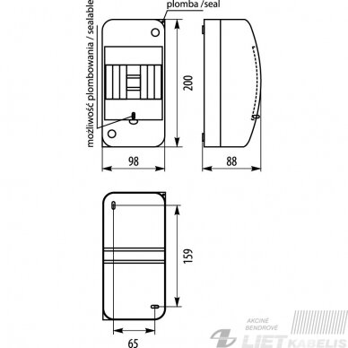 Skydelis RNT 4 modulių (N+PE) Elektro-plast 2 Skydelis RNT 4 modulių (N+PE) Elektro-plast 2