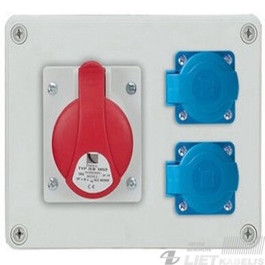 Skydelis su kištukiniais lizdais, R-BOX 190 B1602-S, IP44, Pawbol Skydelis su kištukiniais lizdais, R-BOX 190 B1602-S, IP44, Pawbol