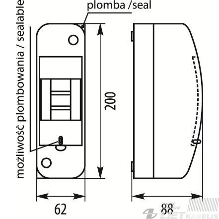 Skydelis RNT 2 modulių  (N+PE) Elektro-plast 1