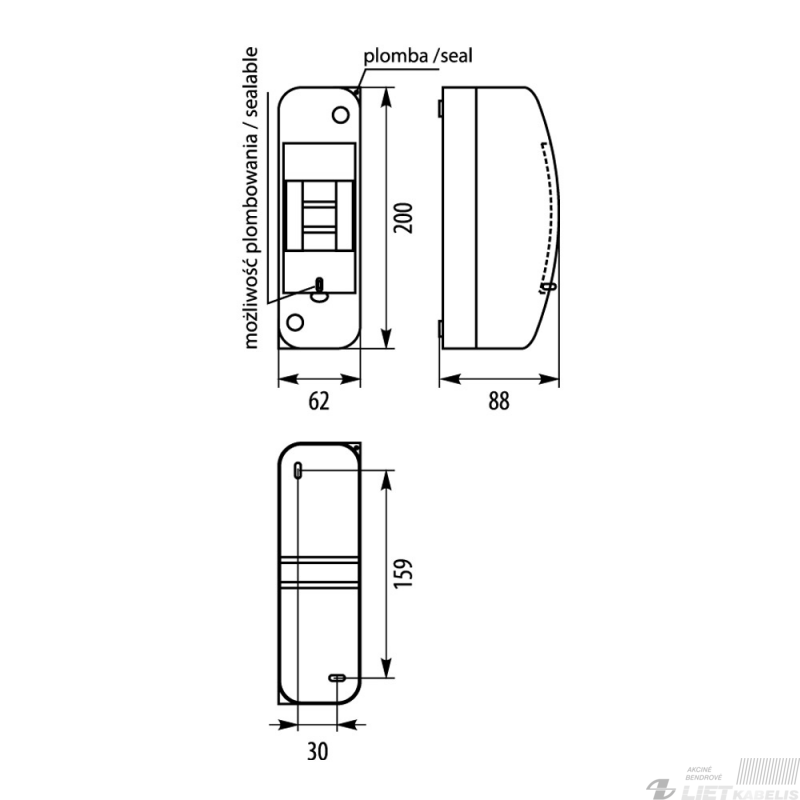 Skydelis RNT 2 modulių (N+PE) Elektro-plast 2 Skydelis RNT 2 modulių (N+PE) Elektro-plast 2