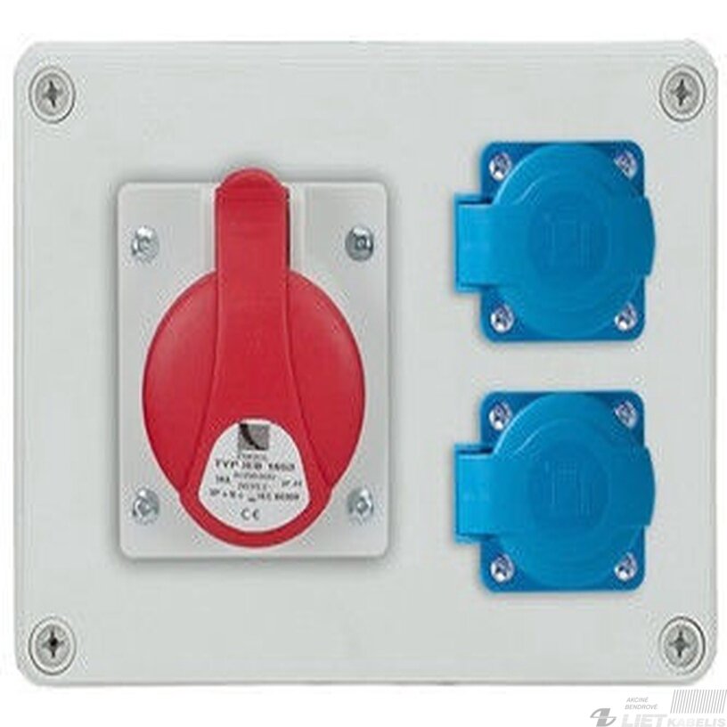 Skydelis su kištukiniais lizdais, R-BOX 190 B1602-S, IP44, Pawbol Skydelis su kištukiniais lizdais, R-BOX 190 B1602-S, IP44, Pawbol