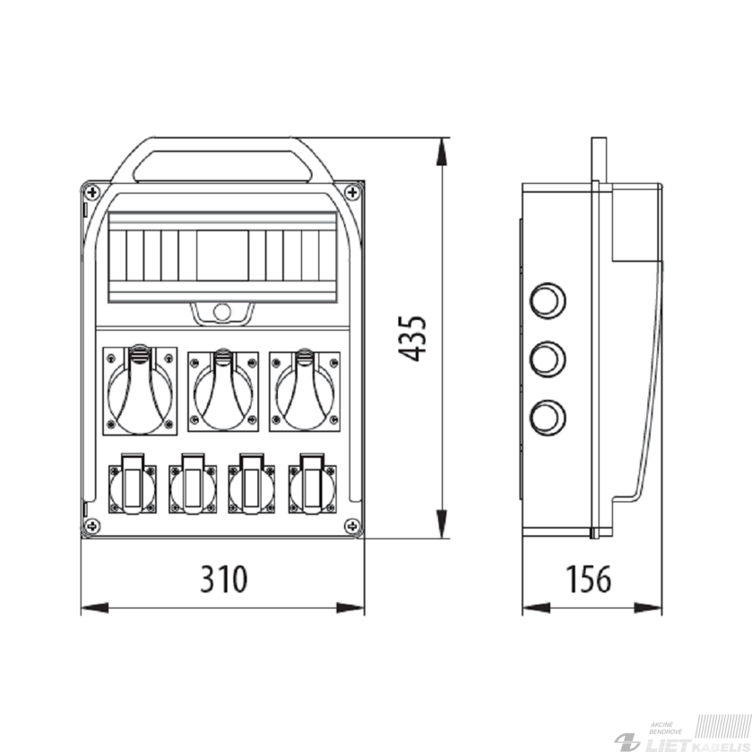 Skydas paskirstymo R-BOX 380R-13, 3x32A/5, 4x230V, Pawbol 1 Skydas paskirstymo R-BOX 380R-13, 3x32A/5, 4x230V, Pawbol 1