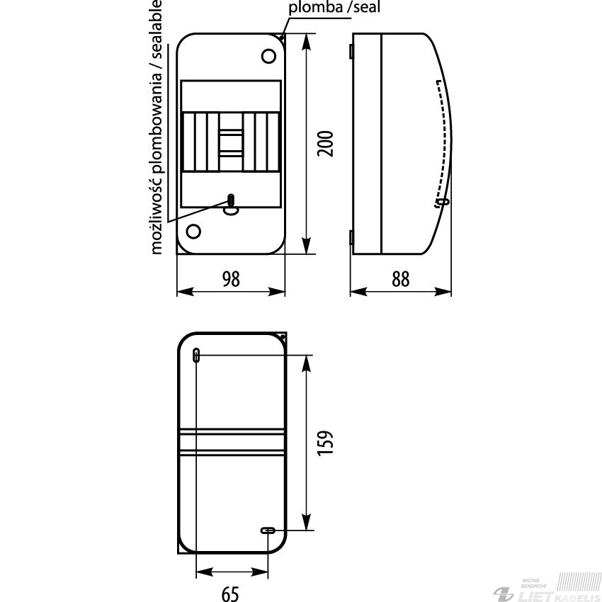 Skydelis RNT 4 modulių (N+PE) Elektro-plast 2 Skydelis RNT 4 modulių (N+PE) Elektro-plast 2
