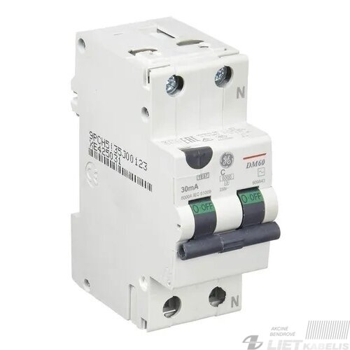 Srovės nuotėkio relė DM60 10/1N/C/003 GE Srovės nuotėkio relė DM60 10/1N/C/003 GE