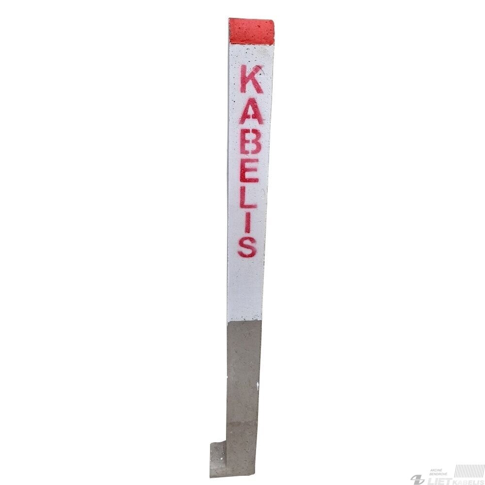 Stulpelis g/b kabelio trasos žymėjimo su užrašais "KABELIS" "NEKASTI" Nr.1 1450x100x100mm Stulpelis g/b kabelio trasos žymėjimo su užrašais "KABELIS" "NEKASTI" Nr.1 1450x100x100mm