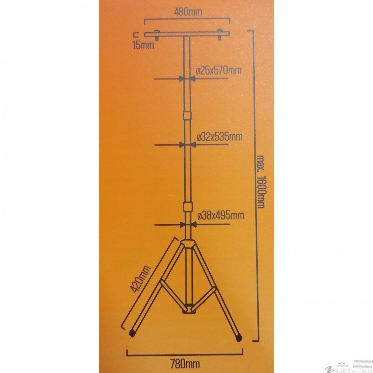 Stovas trims prožektoriams 1,6m, SMARTLED 2