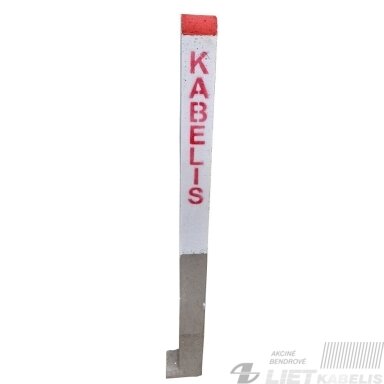Stulpelis g/b kabelio trasos žymėjimo su užrašais "KABELIS" "NEKASTI" Nr.1 1450x100x100mm Stulpelis g/b kabelio trasos žymėjimo su užrašais "KABELIS" "NEKASTI" Nr.1 1450x100x100mm