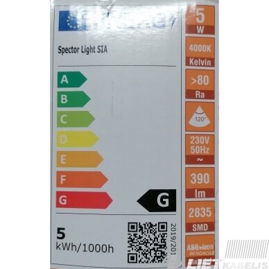Stalinis LED šviestuvas 5W,  4000K, 390Lm,  juodas, SPECTOR light 2