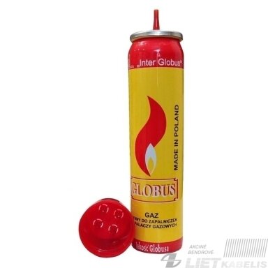 Dujų balionas žiebtuvėliams 90ml. GLOBUS