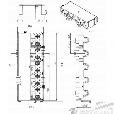 Sujungimo kaladėlė LZG 5x25/16mm2 su dangteliu, Pawbol 1