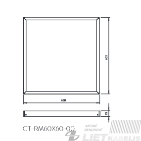 Šviestuvo rėmas, virštinkiniam montavimui 600x600mm Eurolight 1