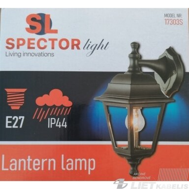 Šviestuvas E27, 60W, IP44, juodas, SPECTOR LIGHT