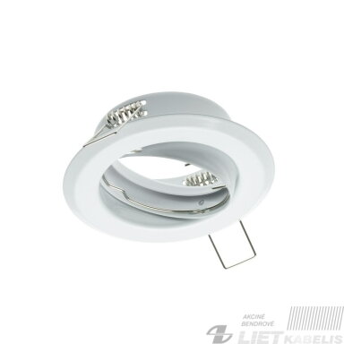 Šviestuvas montuojamas PARMA  max 50w, apvalus reguliuojamas, baltas,  GTV