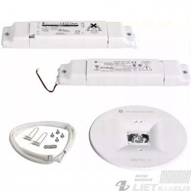 Šviestuvas avarinis Ontec C M1 180 NM ST, IP20, potinkinis, TM Technologie