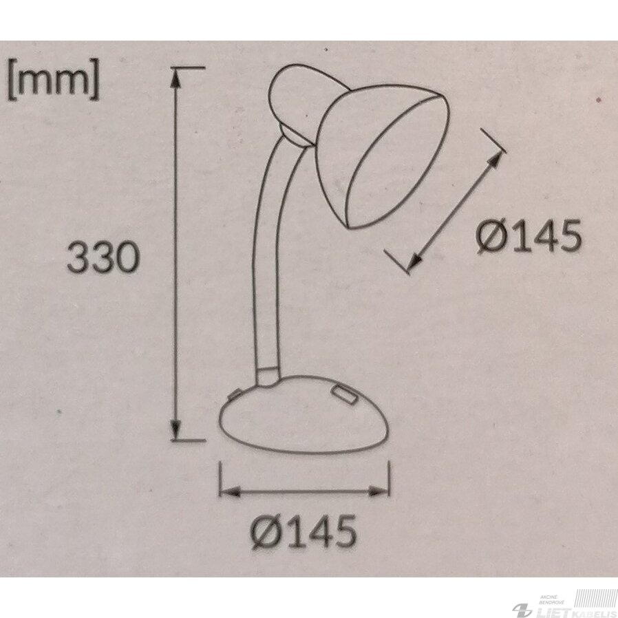 Šviestuvas TOLA  40W, E27, IP20, pastatomas, Struhm 4