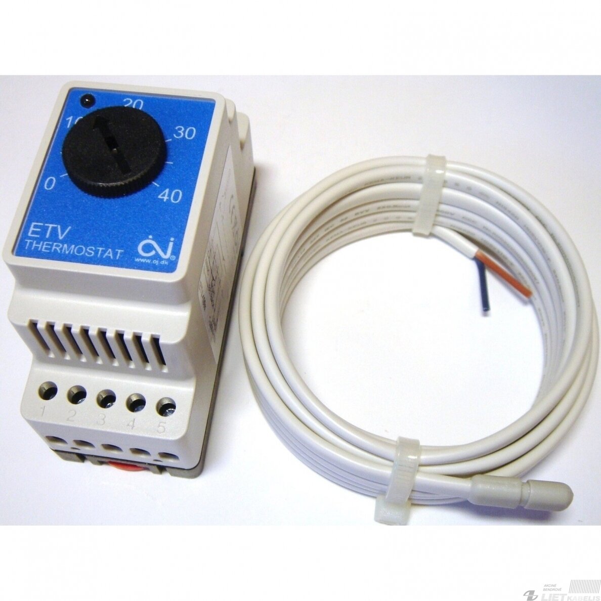Termostatas ETV-1991, 16A, DIN, temperatūros, OJ Electronics