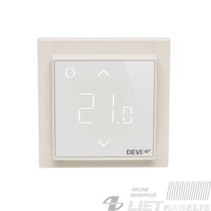 Termostatas patalpos DEVIreg™ Smart WiFi su grindų+patalpos jutikliu p/t IP31balt. Devi Termostatas patalpos DEVIreg™ Smart WiFi su grindų+patalpos jutikliu p/t IP31balt. Devi