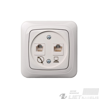 Telefoninis-kompiuterio lizdas alfa ĮTKL-001-01 be rėmelio, Liregus Telefoninis-kompiuterio lizdas alfa ĮTKL-001-01 be rėmelio, Liregus
