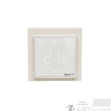 Termostatas patalpos DEVIreg™ Smart WiFi su grindų+patalpos jutikliu p/t IP31balt. Devi Termostatas patalpos DEVIreg™ Smart WiFi su grindų+patalpos jutikliu p/t IP31balt. Devi