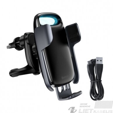 Telefono laikiklis automobiliui 4-6.5" su belaidžiu įkrovikliu 15W, Baseus Telefono laikiklis automobiliui 4-6.5" su belaidžiu įkrovikliu 15W, Baseus
