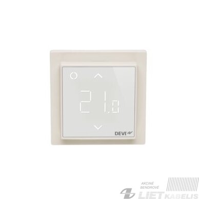 Termostatas patalpos DEVIreg™ Smart WiFi su grindų+patalpos jutikliu p/t IP31balt. Devi