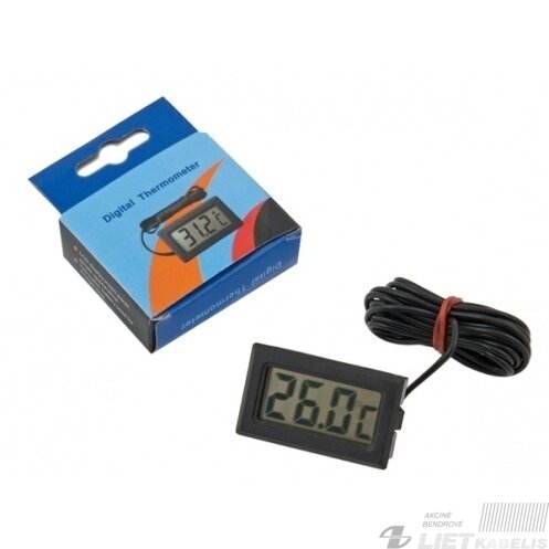 Skaitmeninis panelinis termometras su LCD ekranu Skaitmeninis panelinis termometras su LCD ekranu