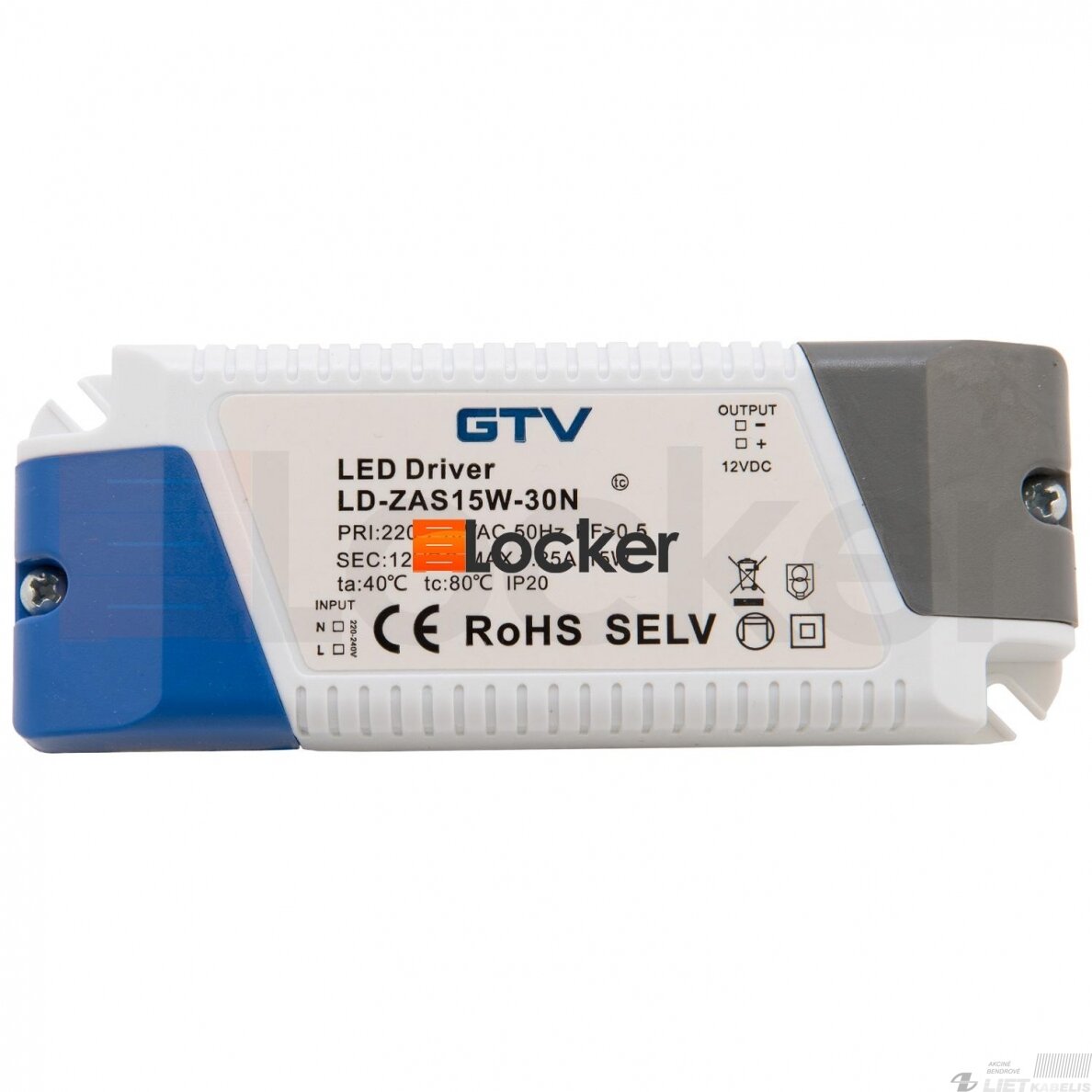 Transformatorius  LD-ZAS 15W 12V DC GTV