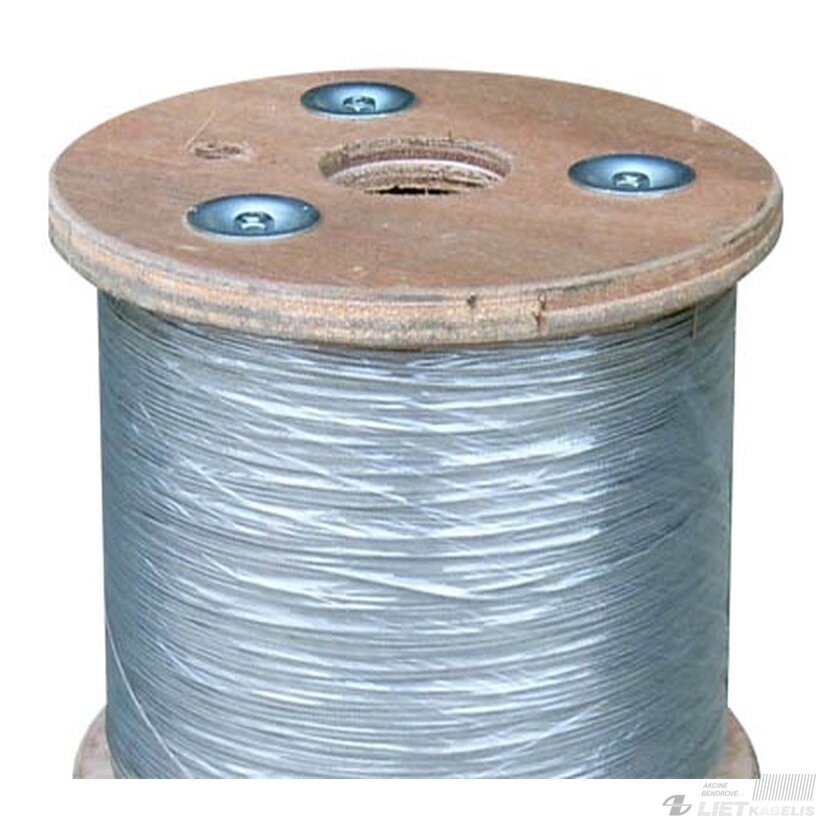 Trosas dengtas plastiku 5/7mm 6x7+FC ZN (1m) Trosas dengtas plastiku 5/7mm 6x7+FC ZN (1m)