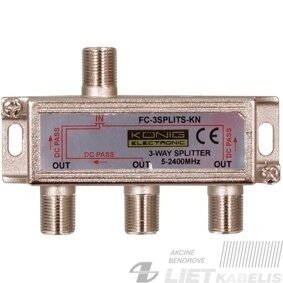 TV signalo daliklis FV3 5-2400MHz su praeinamu maitinimu TV signalo daliklis FV3 5-2400MHz su praeinamu maitinimu