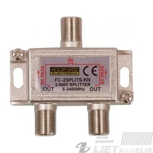 TV signalo daliklis FV2 5-2400MHz su pereinamu maitinimu TV signalo daliklis FV2 5-2400MHz su pereinamu maitinimu