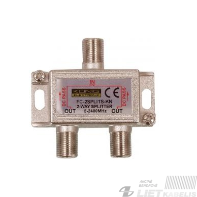 TV signalo daliklis FV2 5-2400MHz su pereinamu maitinimu TV signalo daliklis FV2 5-2400MHz su pereinamu maitinimu