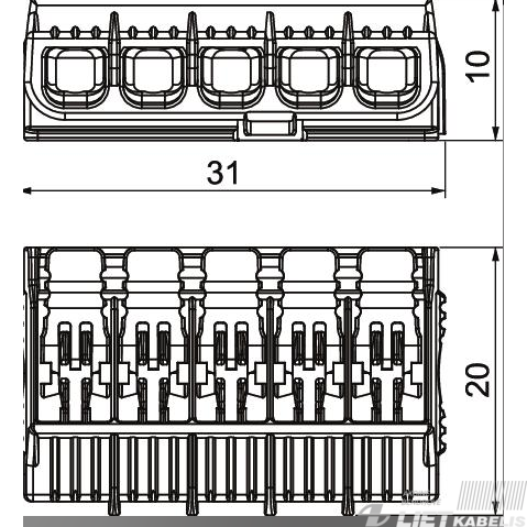 Jungtis universali HSK45 5x0.2-4mm², 32A, OBO 1 Jungtis universali HSK45 5x0.2-4mm², 32A, OBO 1