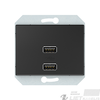 USB lizdas kroviklis 2vietų , 3,4A, potinkinis be rėmelio, antracitas, XP500, Vilma USB lizdas kroviklis 2vietų , 3,4A, potinkinis be rėmelio, antracitas, XP500, Vilma