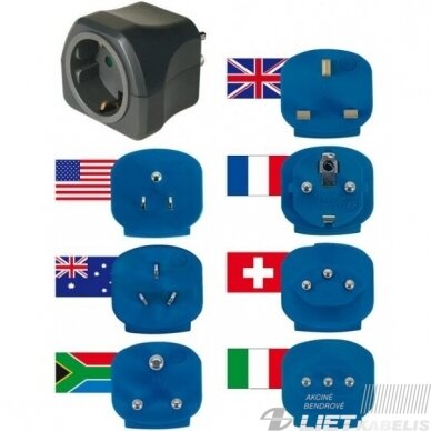Uversalus kištukų rinkinys 10A/250V Travel Plugs, Brennenstuhl