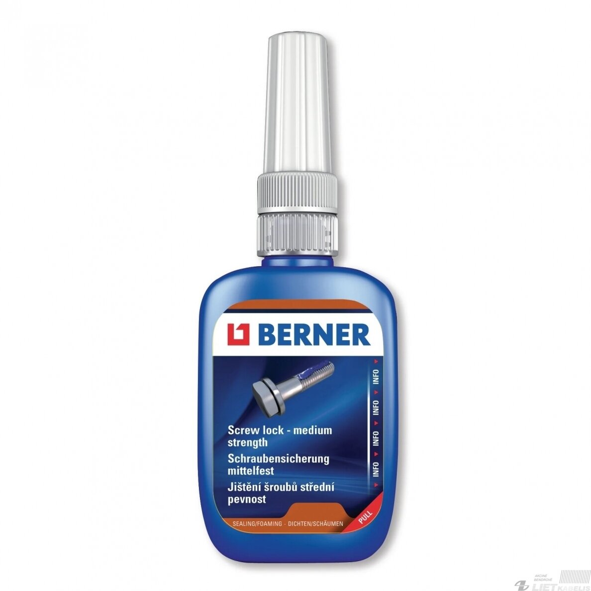 Varžtų fiksavimo klijai vidutinio stiprumo 24ml, Berner