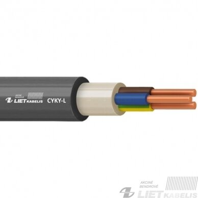 Varinis jėgos kabelis CYKY-L 3G1,5mm² Lietkabelis Varinis jėgos kabelis CYKY-L 3G1,5mm² Lietkabelis