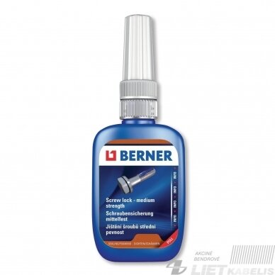 Varžtų fiksavimo klijai vidutinio stiprumo 24ml, Berner Varžtų fiksavimo klijai vidutinio stiprumo 24ml, Berner