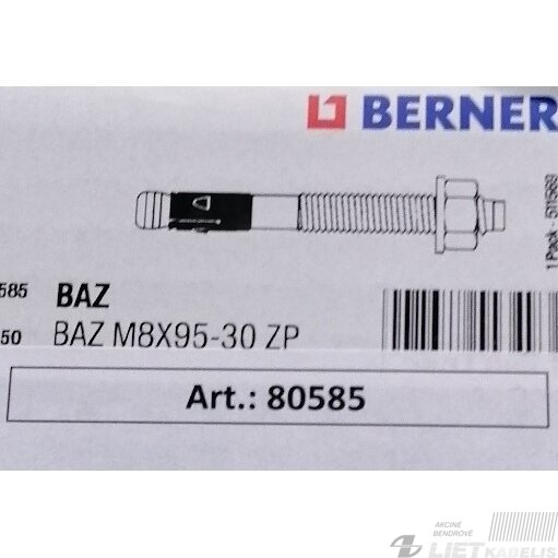 Varžtas inkarinis BAZ 8x95-30 ZP Berner 1