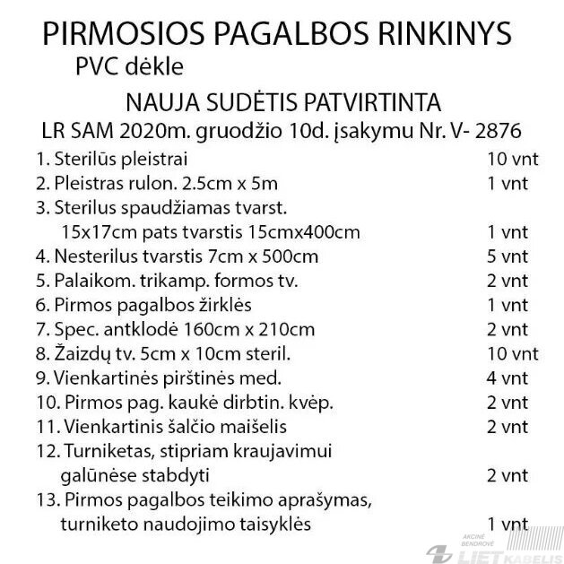 Vaistinėlė pirmos pagalbos rinkinys 2 Vaistinėlė pirmos pagalbos rinkinys 2